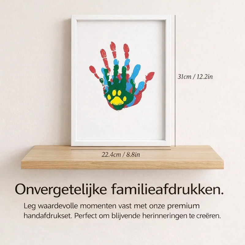 Gezinsportret met Handafdrukken en Lijst Compleet Creatief Gezinspakket Decoratief Wandkunstwerk Memory | Sansoti