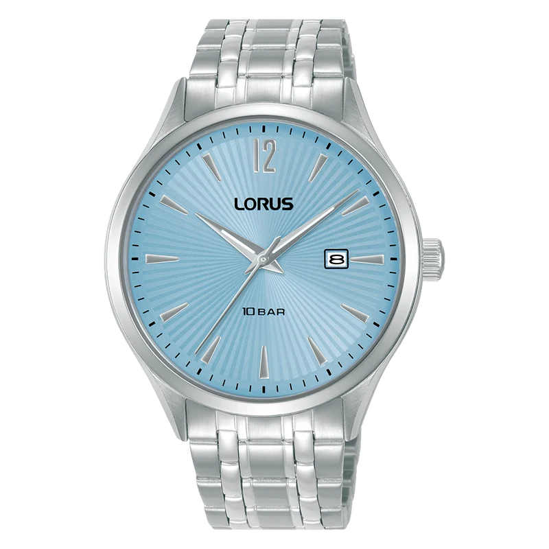 Lorus Classic RH991RX9 Herrenuhr Hellblau • Mineralglas • Edelstahlarmband