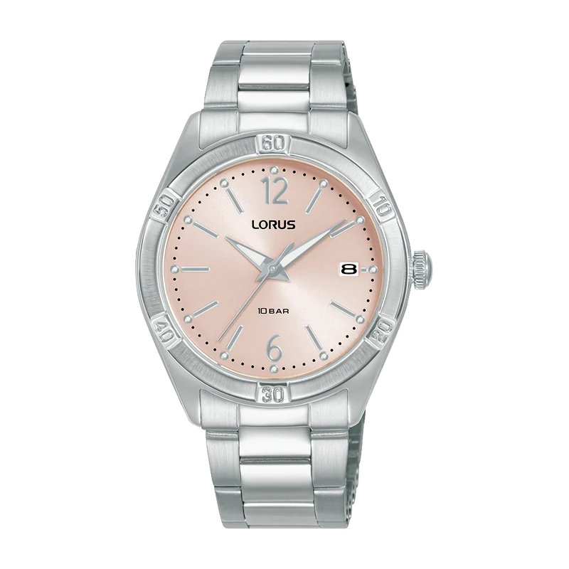 Lorus RH979QX9 Damenuhr Rosa • Mineralglas • Edelstahlarmband