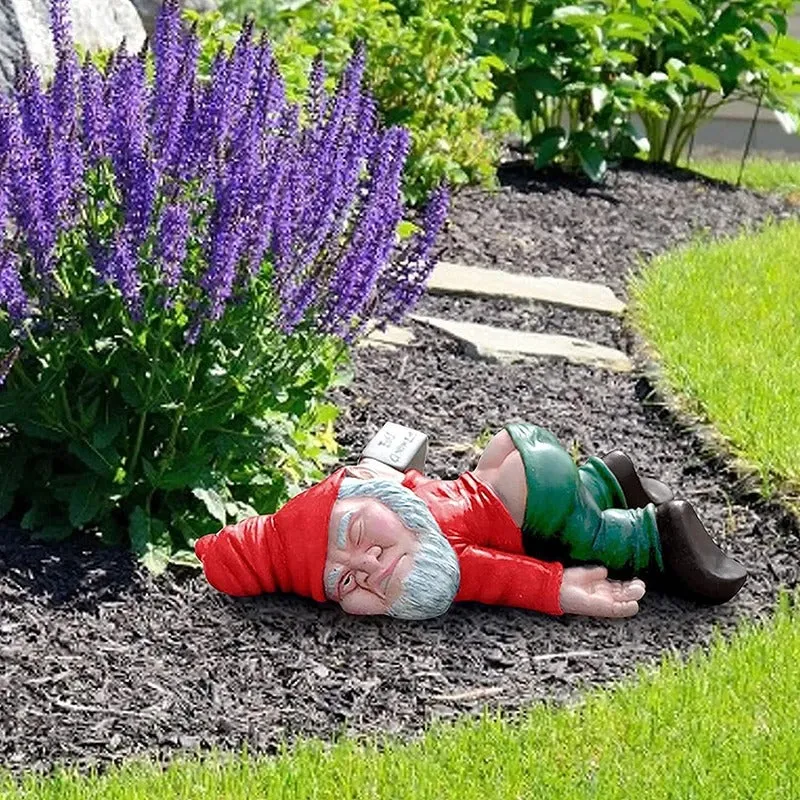 Handgemaakte Tuinkabouter met Drankfles - Weersbestendig Hars - Humoristische Tuindecoratie voor Tuin 30cm | Sansoti