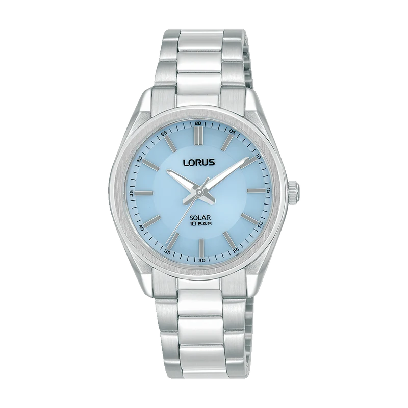 Lorus RY511AX9 Solar Damenuhr Hellblau • Mineralglas • Edelstahlarmband