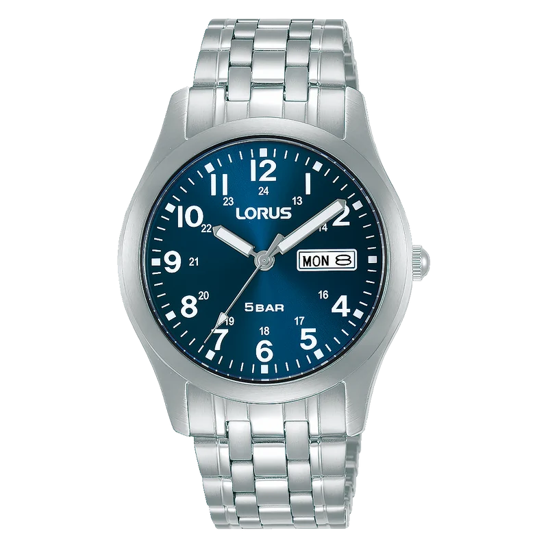 Lorus Classic RXN77DX9 Herrenuhr Dunkelblau • Mineralglas • Edelstahlarmband