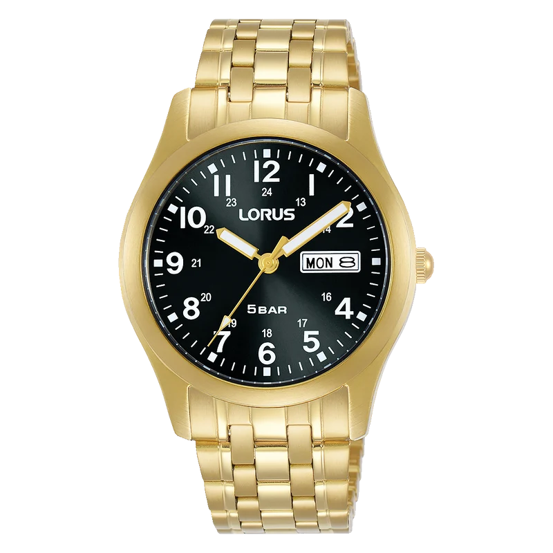Lorus Classic RXN76DX9 Herrenuhr Schwarz • Mineralglas • Edelstahlarmband