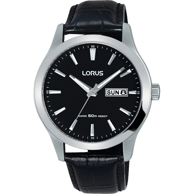 Lorus Dress RXN27DX5 Herren Armbanduhr • Schwarzes Zifferblatt • Datum & Wochentag