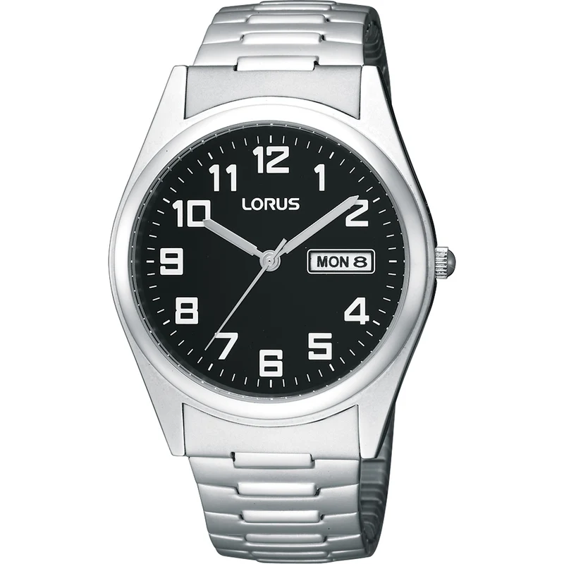 Lorus Classic RXN13CX9 Herren Armbanduhr • Tag/Datum-Anzeige • Edelstahlarmband