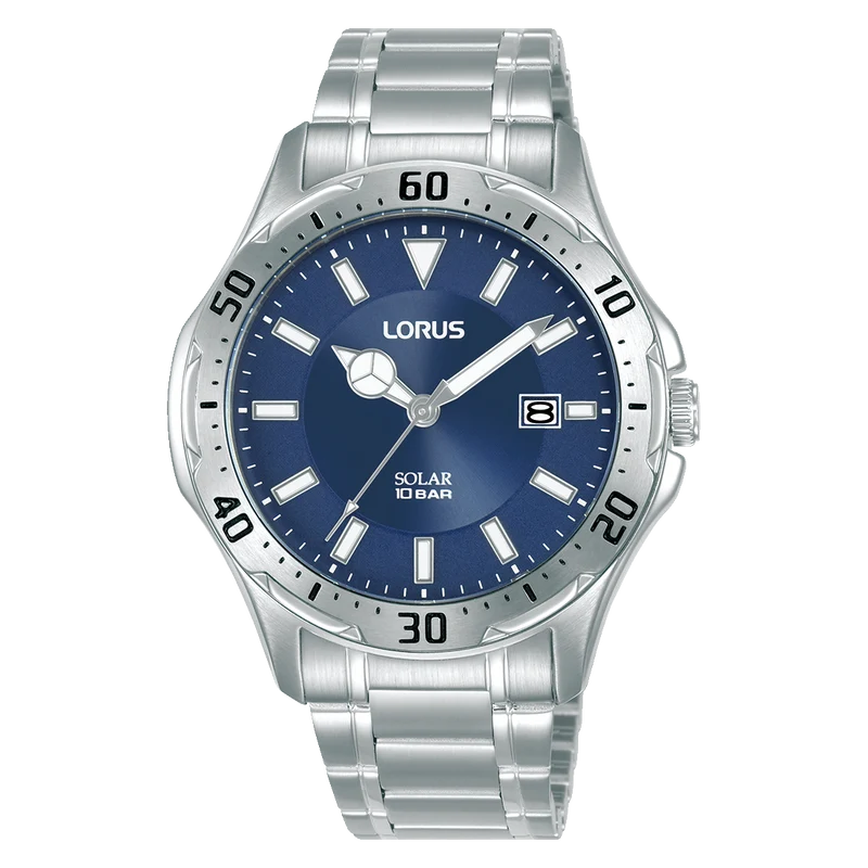 Lorus Sports RX397AX9 Herrenuhr Blau • Solarbetrieb • Mineralglas