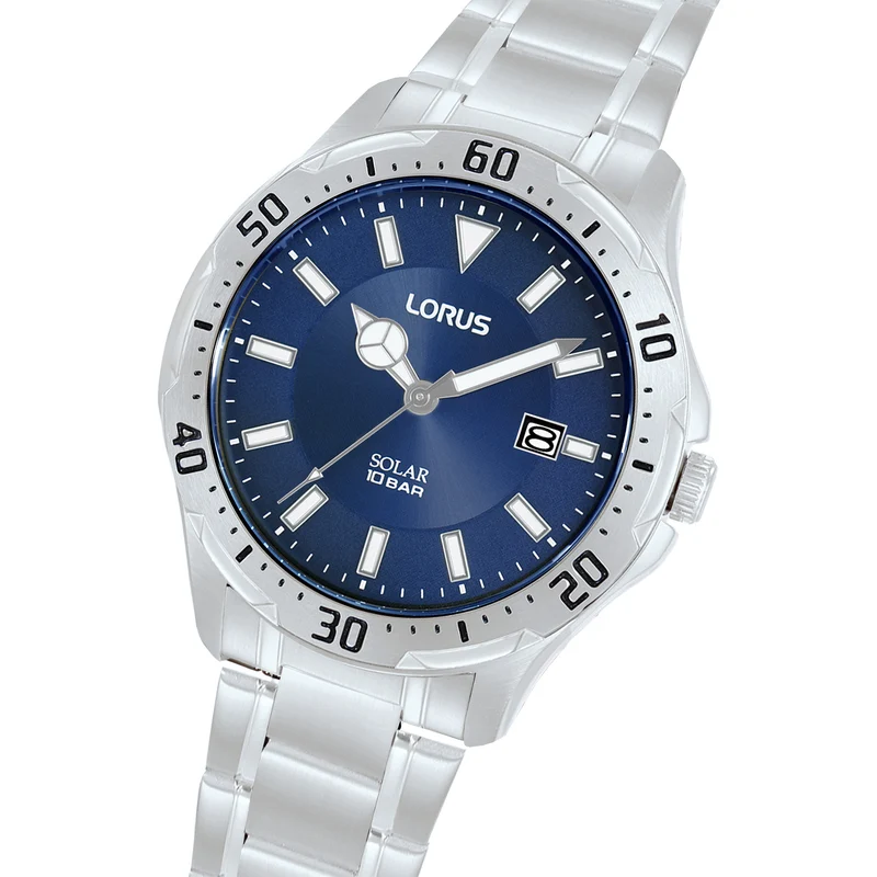 Lorus Sports RX397AX9 Herrenuhr Blau • Solarbetrieb • Mineralglas
