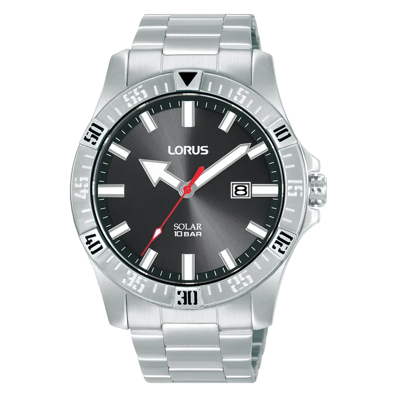 Lorus Sports RX377AX9 Herrenuhr Schwarz • Solarwerk • Mineralglas