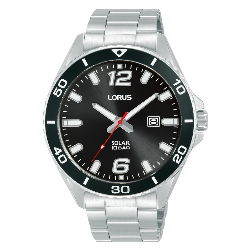 Lorus Sports RX359AX9 Herrenuhr Schwarz • Solarwerk • 10 BAR Wasserdicht