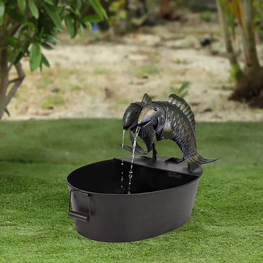 Decoratieve Tuinfontein Dierenmotief Polyresin Fontein met Waterpomp Rustgevend Waterornament voor Tuin Terras | Sansoti