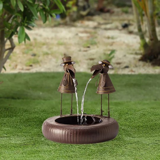 Decoratieve Tuinfontein Dierenmotief Polyresin Fontein met Waterpomp Rustgevend Waterornament voor Tuin Terras | Sansoti