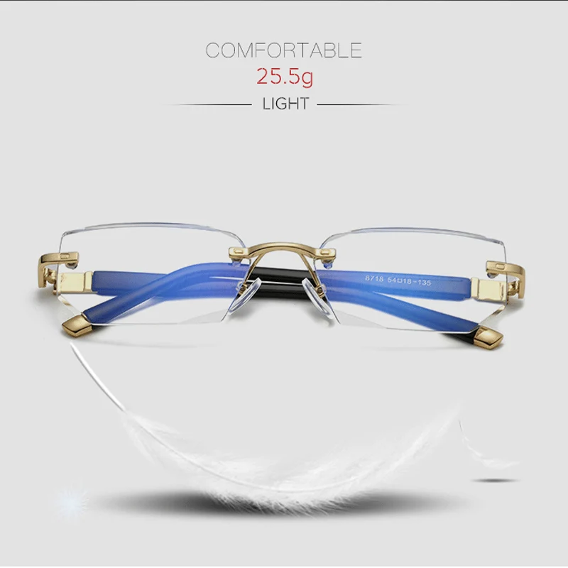 Progressieve Leesbril met Blauwe Lichtfilter Titanium TR90 Ultra Licht 17g Multifocale Lenzen Presbyopie | Sansoti