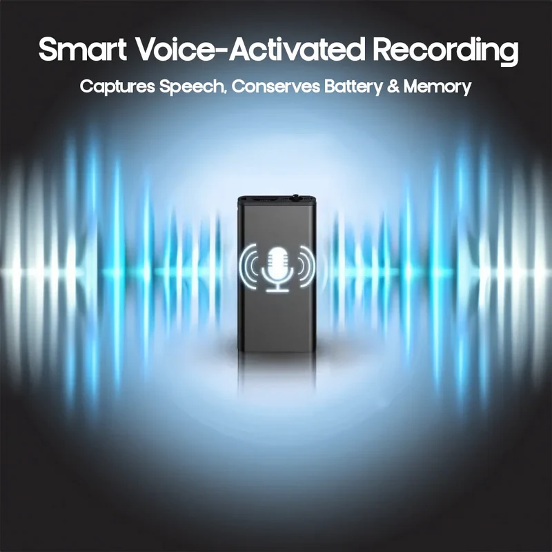 Mini Digitale Voicerecorder 16GB Stemgestuurd Opnameapparaat Ultra Compact Design 376 Uur Opslag Dictafoon | Sansoti