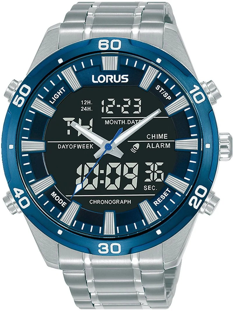 Lorus Sports RW647AX9 Herren Armbanduhr Grau • Digitaler Chronograph • Mineralglas