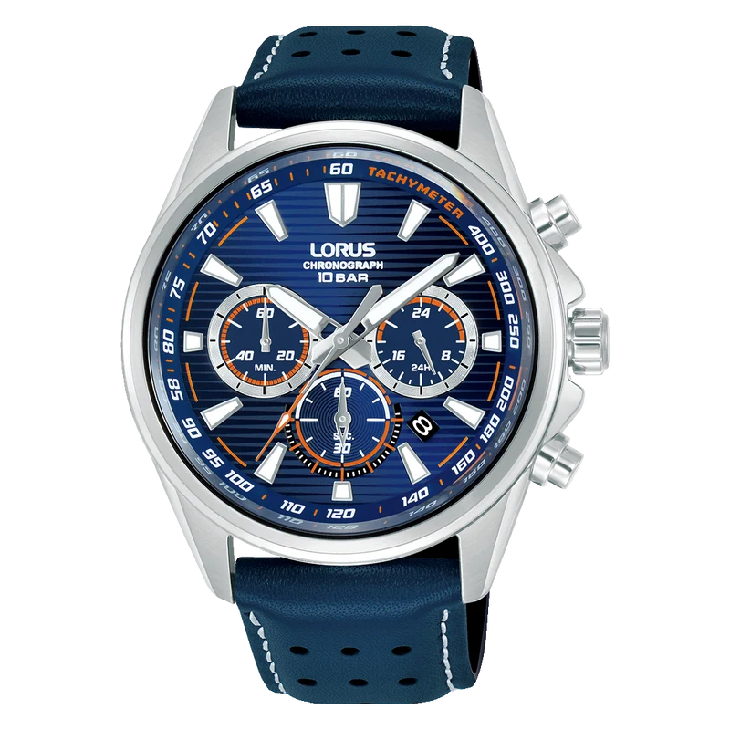 Lorus Sports RT327LX9 Herrenuhr Chronograph Dunkelblau • Mineralglas • 10 bar wasserdicht