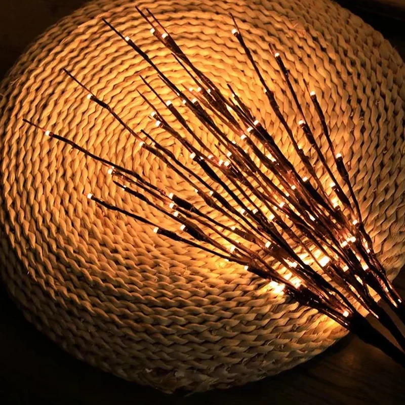 Decoratieve LED Takken Wilgenrozen met Lichtjes Batterij Sfeerlicht voor Vazen Warm Wit 70cm | Sansoti