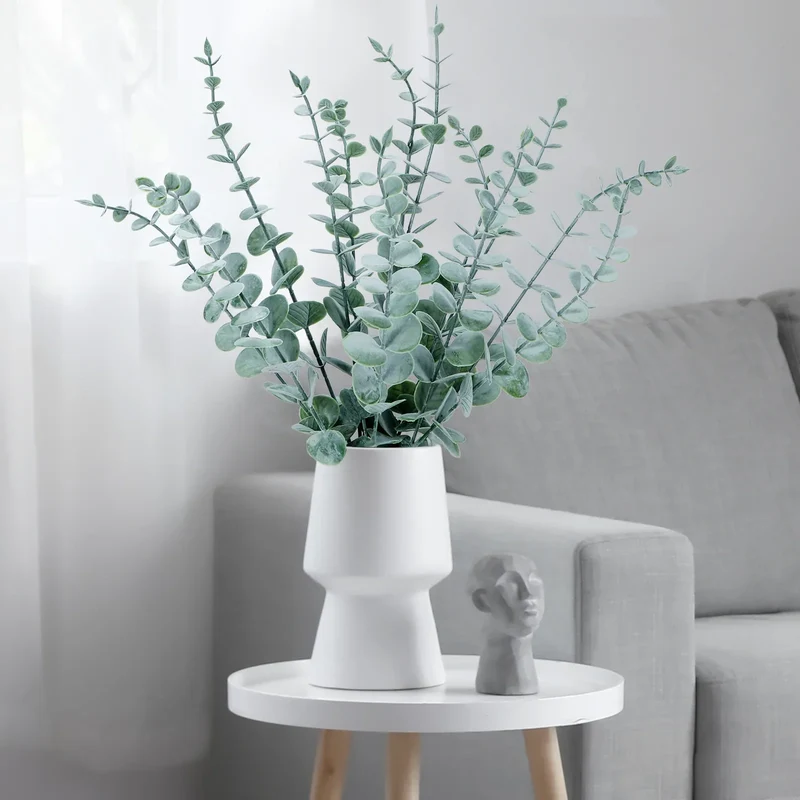 Kunsttak Eucalyptus Groen Naturel – Decoratieve Nep Eucalyptus Takken voor Vaas – Botanische Arrangement Accessoire 41 cm | Sansoti
