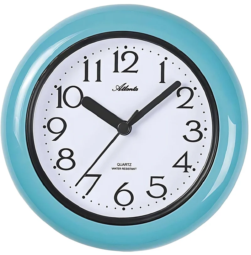 Atlanta Wanduhr 17 cm Ø Kunststoff • Wasserdicht • Mit Temperatur und Luftfeuchtigkeit