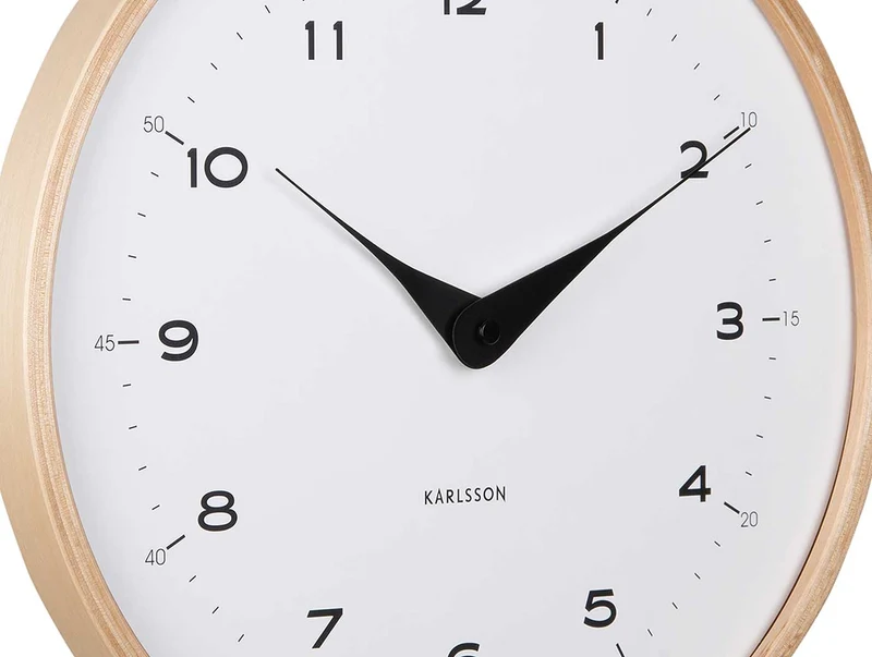 Karlsson Wanduhr 30 cm Ø Holz • Modernes Design • Batteriebetrieben