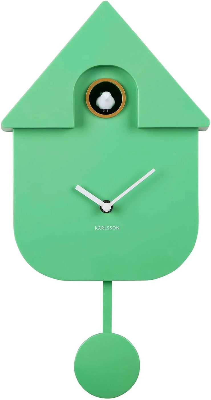 Karlsson Wanduhr 41x21,5x8,5 cm Kunststoff • Moderne Kuckucksfunktion • Automatische Nachtabschaltung