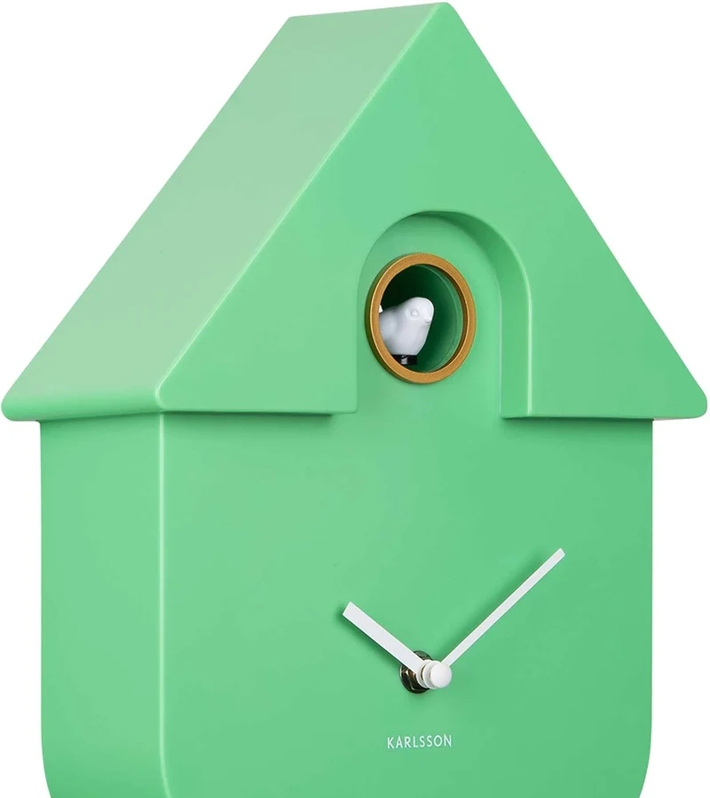 Karlsson Wanduhr 41x21,5x8,5 cm Kunststoff • Moderne Kuckucksfunktion • Automatische Nachtabschaltung