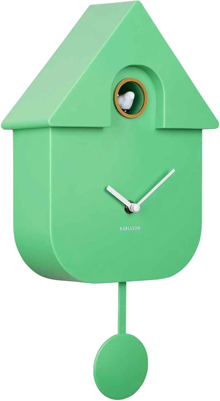 Karlsson Wanduhr 41x21,5x8,5 cm Kunststoff • Moderne Kuckucksfunktion • Automatische Nachtabschaltung