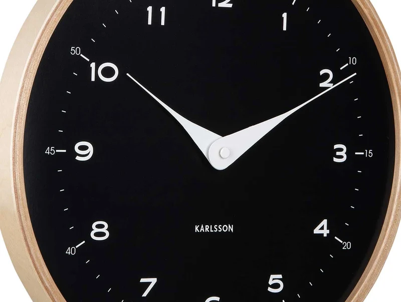 Karlsson Wanduhr 30 cm Ø Holz • Modernes Design • Quarz Uhrwerk