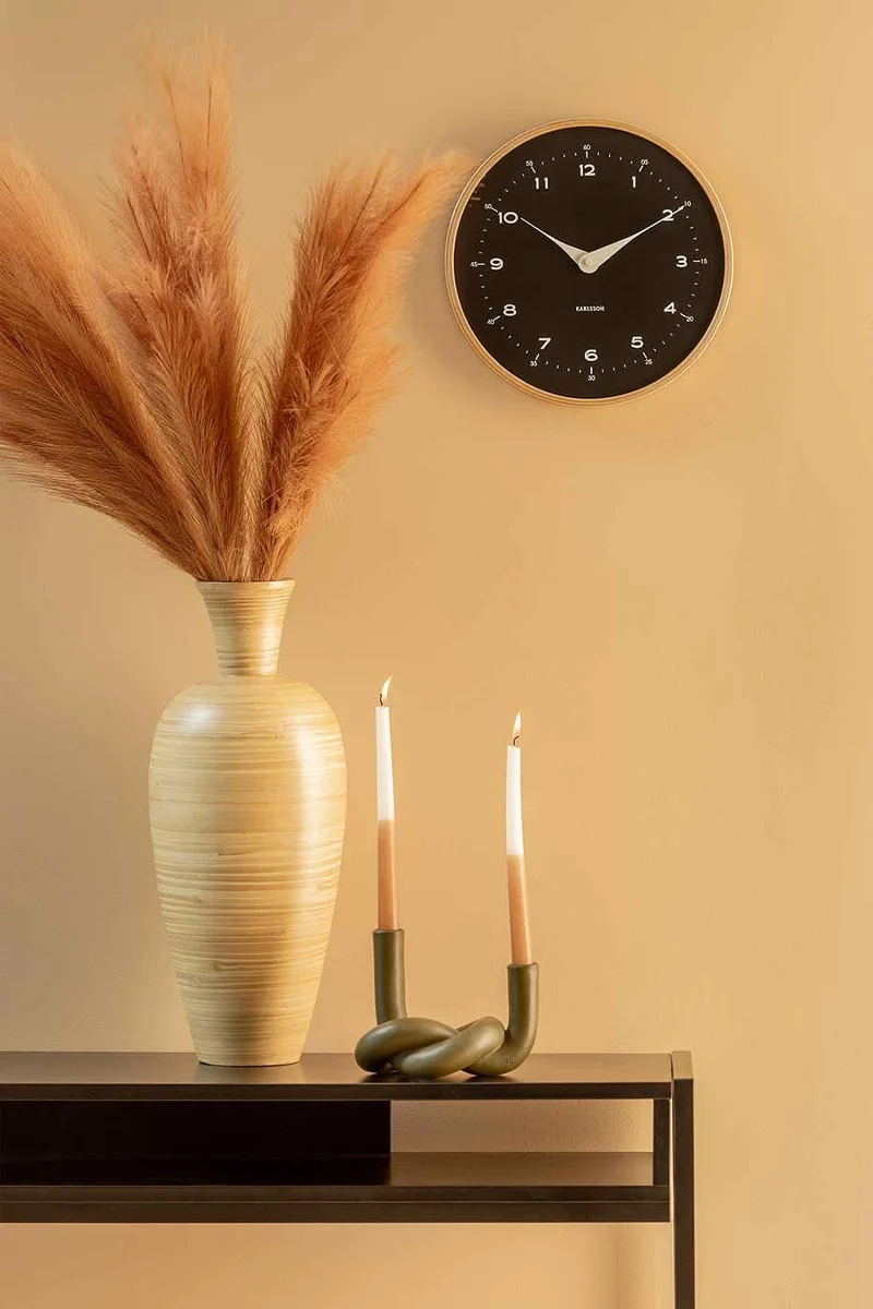 Karlsson Wanduhr 30 cm Ø Holz • Modernes Design • Quarz Uhrwerk
