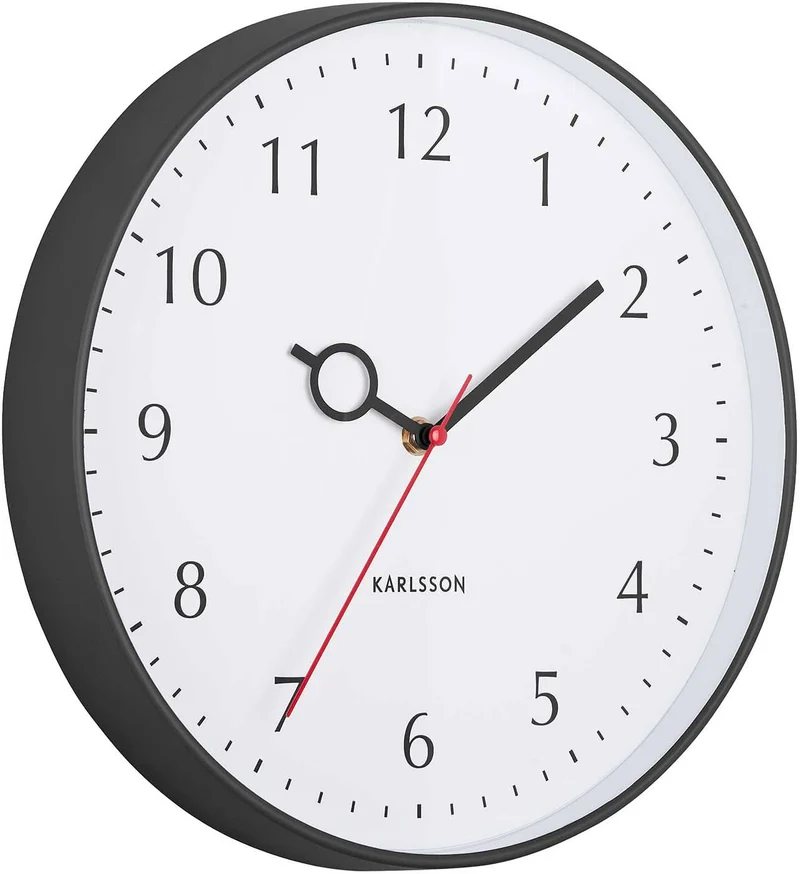Karlsson Wanduhr 30 cm Ø Kunststoff • Modernes Design • Präzises Quarzwerk