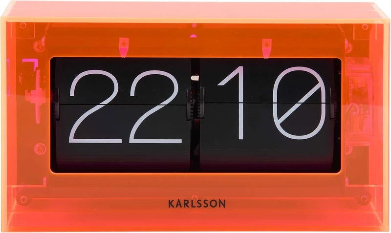 Karlsson Tischuhr 11,7x20,7x7,1 cm Acryl • Zeitloses Flip-Design • Flexibel wandmontierbar