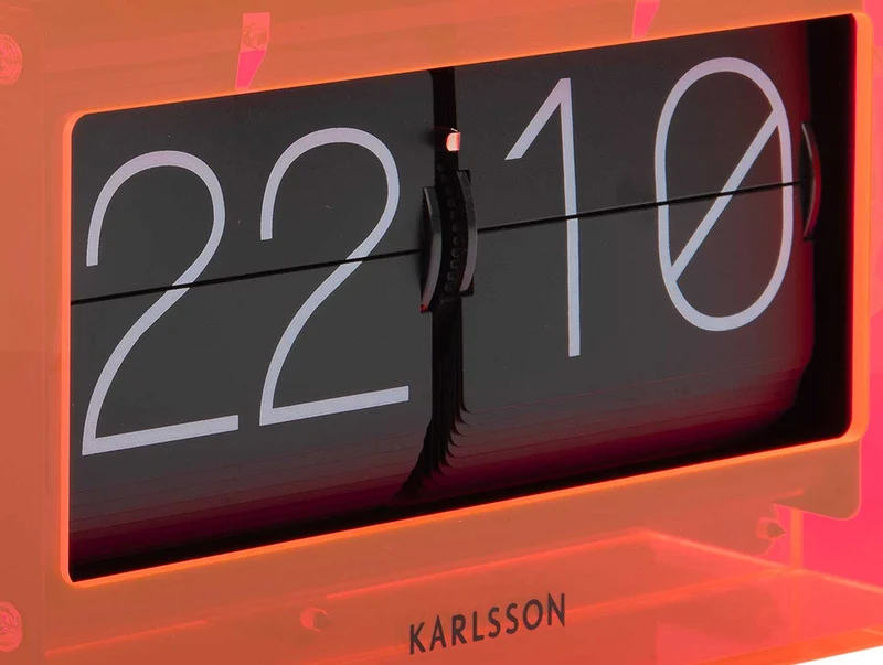 Karlsson Tischuhr 11,7x20,7x7,1 cm Acryl • Zeitloses Flip-Design • Flexibel wandmontierbar