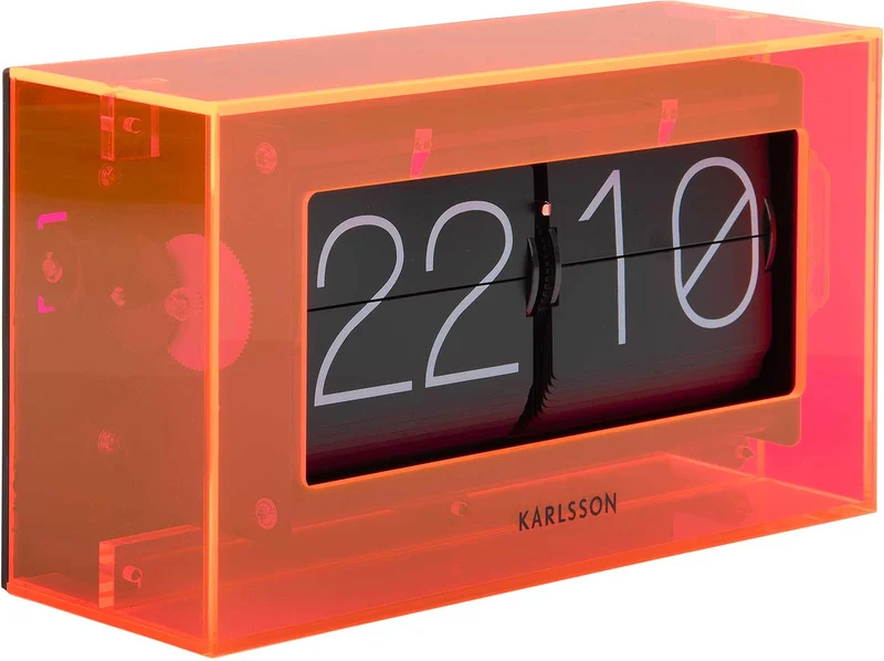 Karlsson Tischuhr 11,7x20,7x7,1 cm Acryl • Zeitloses Flip-Design • Flexibel wandmontierbar