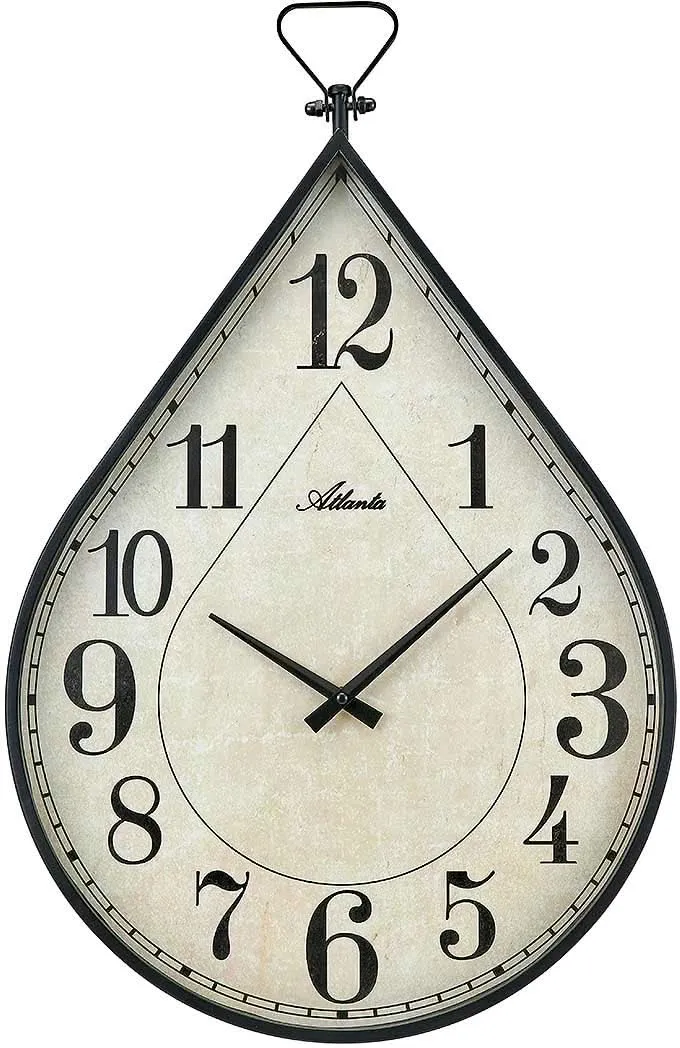 Atlanta Wanduhr 63x40 cm Metall • Außergewöhnliche Tropfenform • Modernes Design