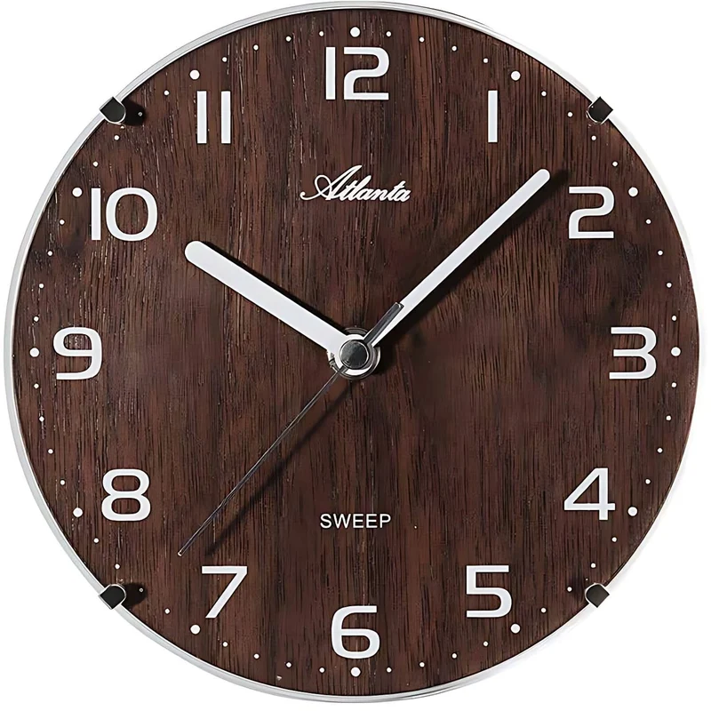 Atlanta Wanduhr 16 cm Ø Kunststoff • geräuscharmes Quarzwerk • dezentes Design