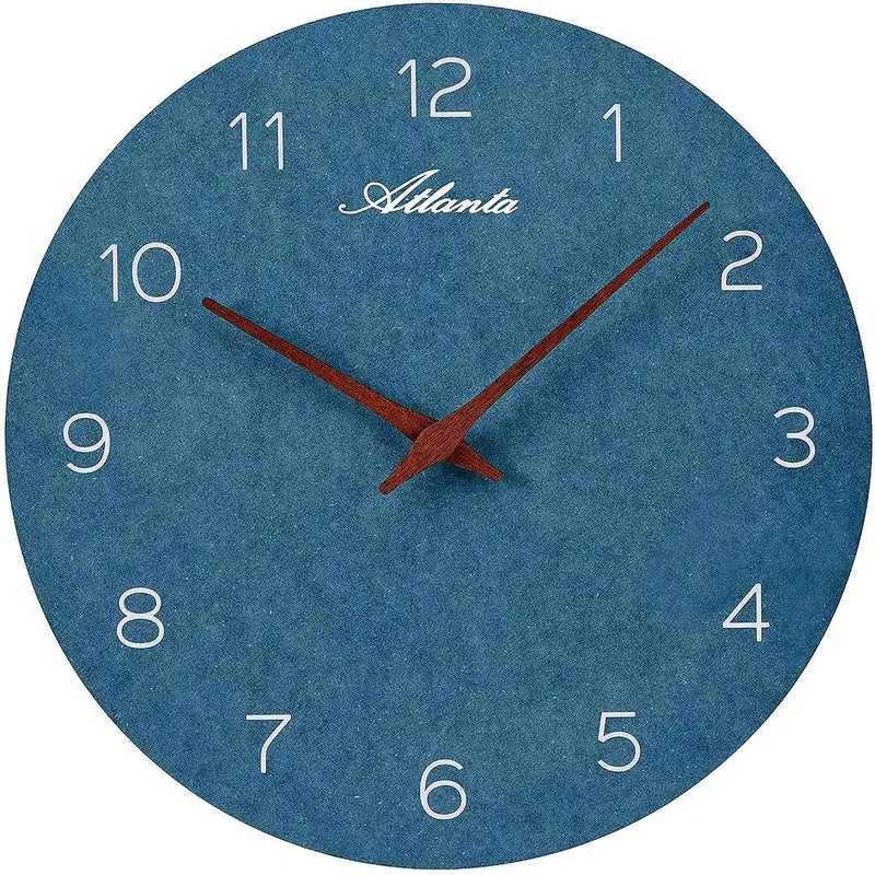 Atlanta Wanduhr 30 cm Ø MDF, Holz • Lautloses Quarzwerk • Arabische Zahlen