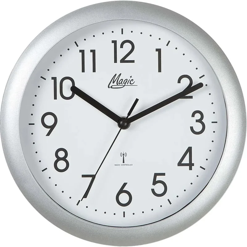Atlanta Wanduhr 25 cm Ø Kunststoff • Funkgesteuert • Klares Design