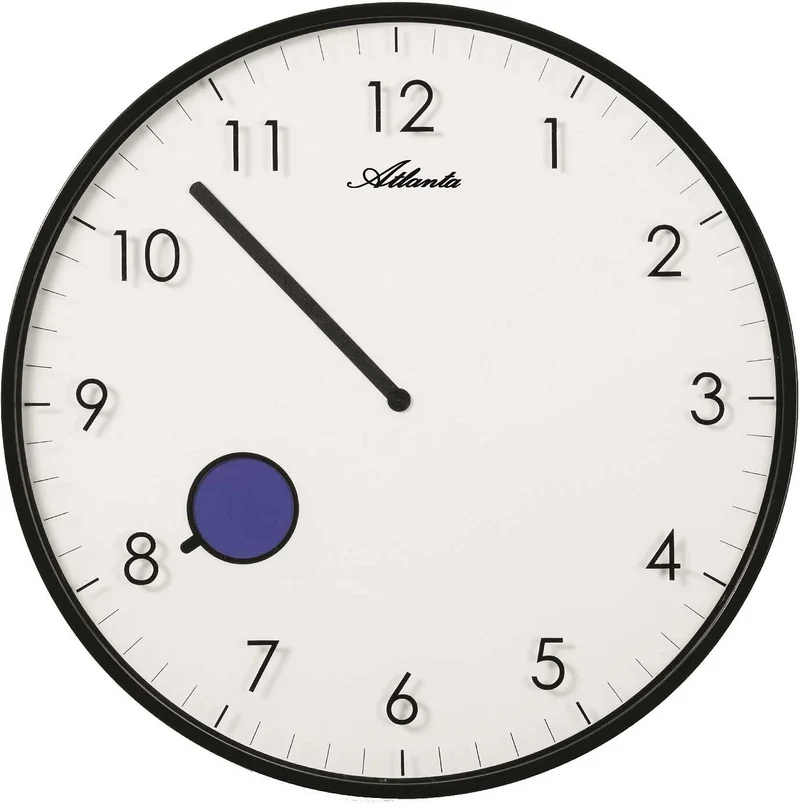 Atlanta Wanduhr 25,5 cm Ø Kunststoff • Farbwechselnder Stundenpunkt • Modernes Design