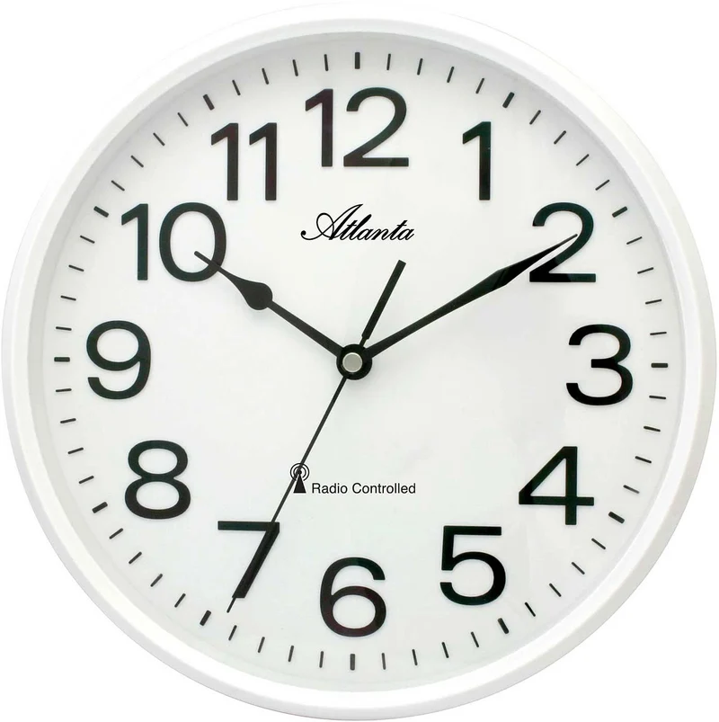 Atlanta Wanduhr 25,5 cm Ø Kunststoff • Funkgesteuert • Modernes Design