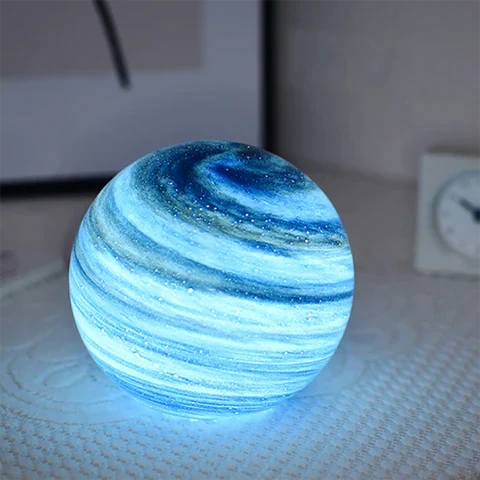 Decoratieve Glazen Maanlamp met Afstandsbediening en 16 Kleuren | Sansoti