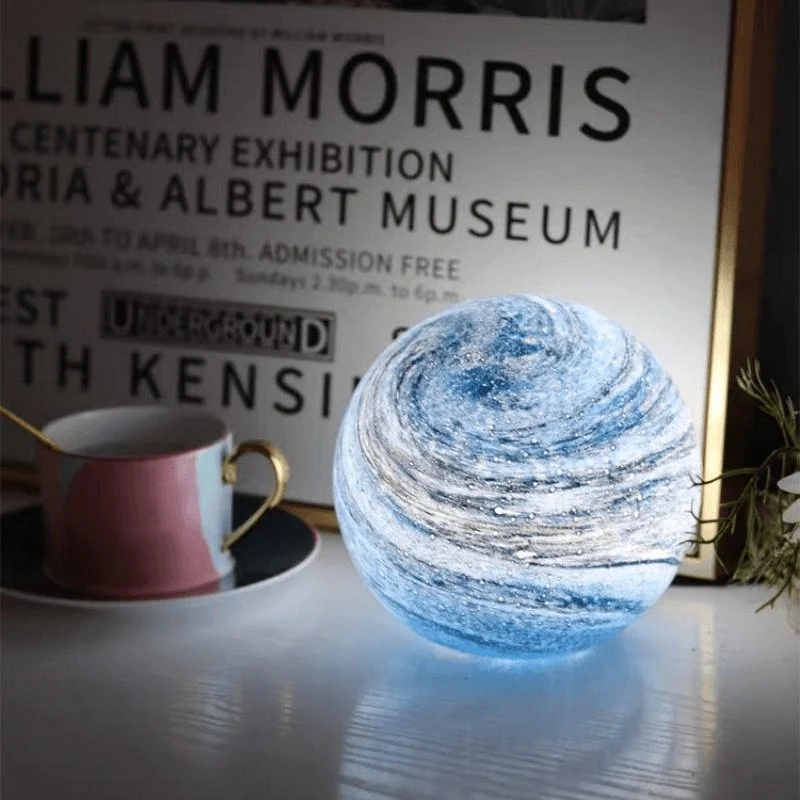 Decoratieve Glazen Maanlamp met Afstandsbediening en 16 Kleuren | Sansoti