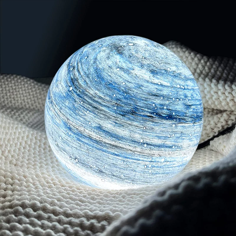 Decoratieve Glazen Maanlamp met Afstandsbediening en 16 Kleuren | Sansoti