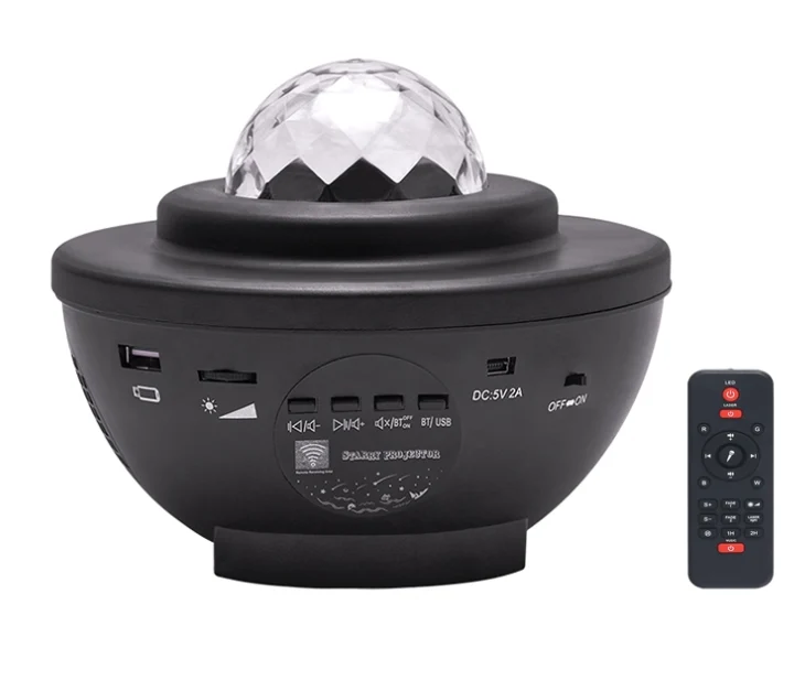 Sterrenprojector met Bluetooth Speakers en 21 Kleuren — Sferische Lichtprojector met Afstandsbediening voor Slaapkamer en Woonkamer | Sansoti