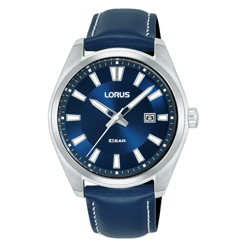 Lorus Classic RH923SX9 Herren Armbanduhr • Mineralglas • Blaues Lederband