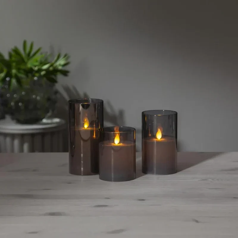 Draadloze LED-Kaarsen Set 3 Stuks Vlameffect Afstandsbediening Timer Warm Wit Sfeerlicht Woonkamer Decoratie | Sansoti