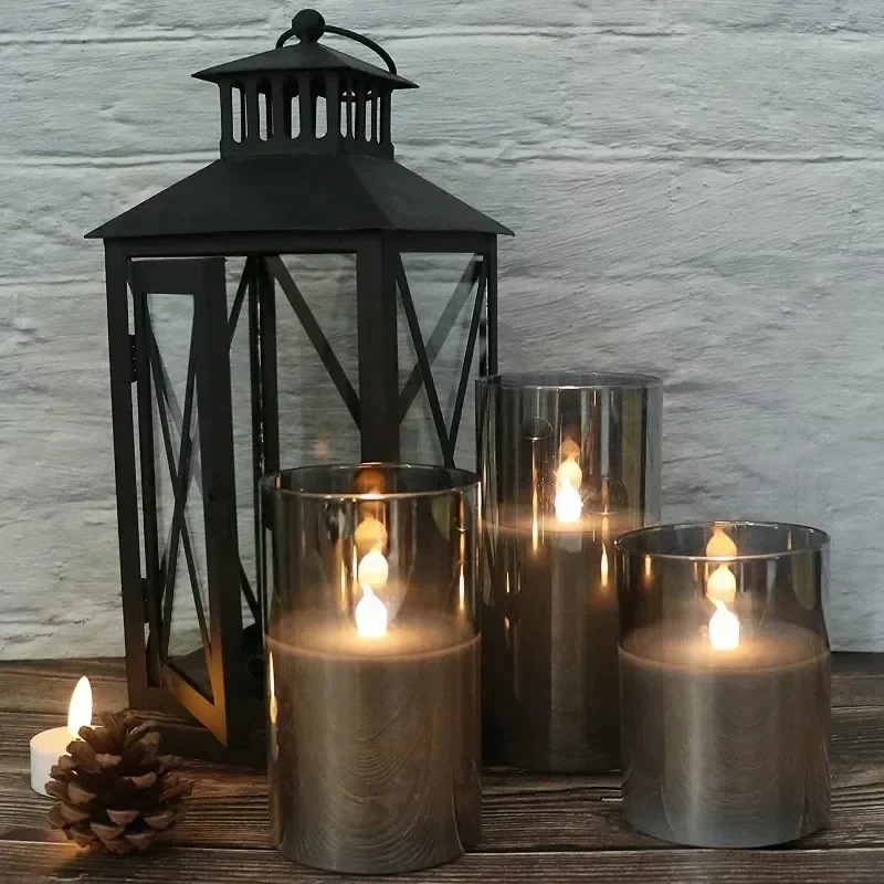 Draadloze LED-Kaarsen Set 3 Stuks Vlameffect Afstandsbediening Timer Warm Wit Sfeerlicht Woonkamer Decoratie | Sansoti