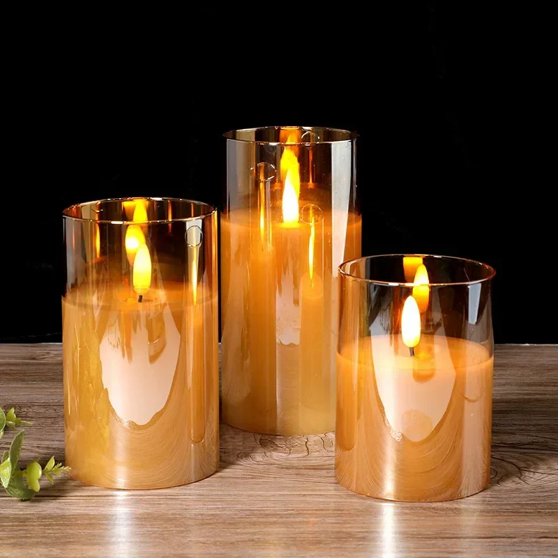 Draadloze LED-Kaarsen Set 3 Stuks Vlameffect Afstandsbediening Timer Warm Wit Sfeerlicht Woonkamer Decoratie | Sansoti