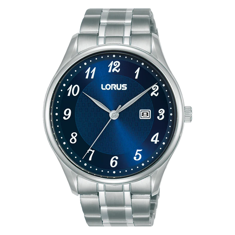 Lorus Classic RH905PX9 Herren Armbanduhr Dunkelblau • Mineralglas • Edelstahlarmband