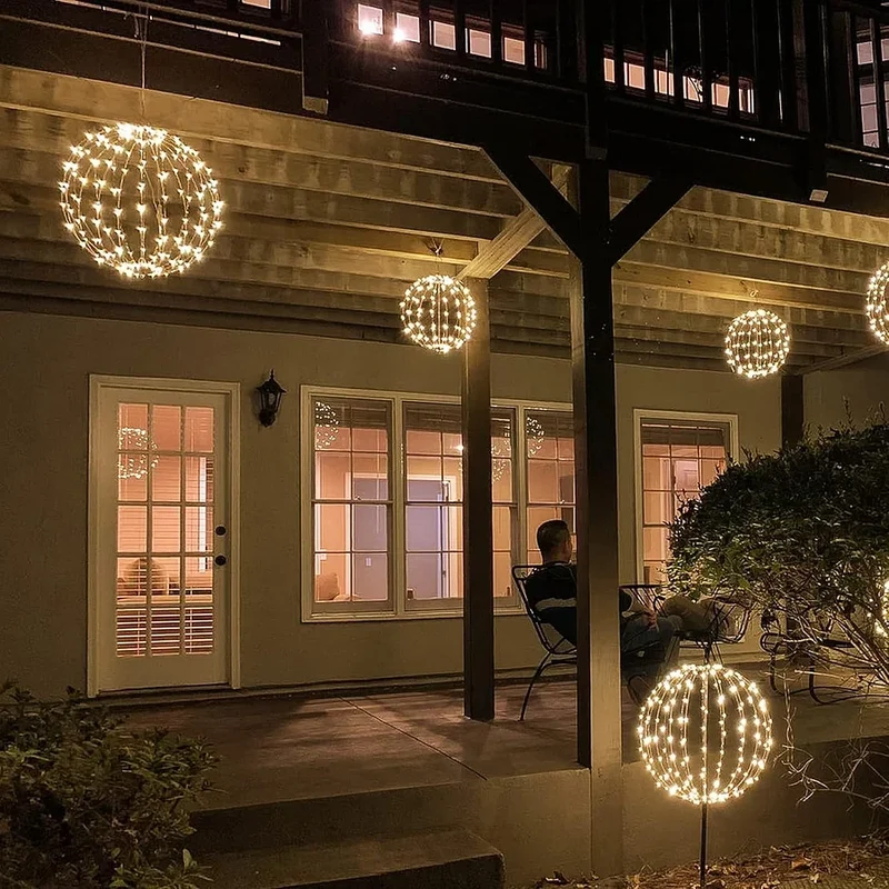 LED Sfeerbol Ø 30 cm Draadloos op Batterij Metalen Frame Opvouwbaar Decoratieve Sfeerverlichting Binnen Buiten | Sansoti