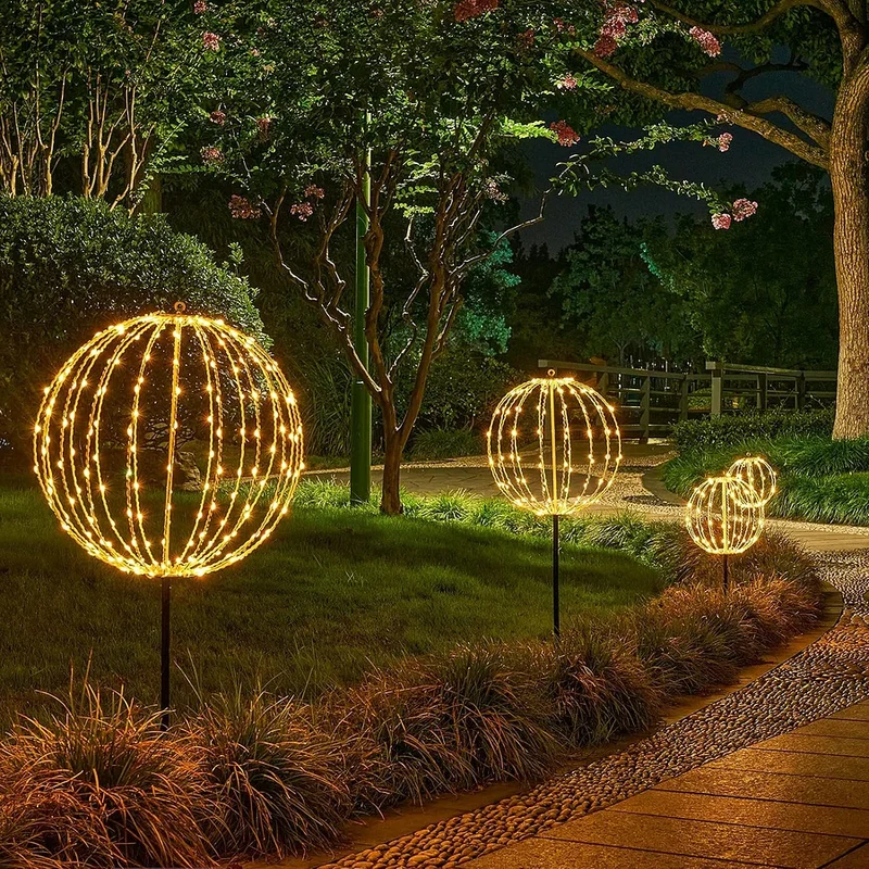 LED Sfeerbol Ø 30 cm Draadloos op Batterij Metalen Frame Opvouwbaar Decoratieve Sfeerverlichting Binnen Buiten | Sansoti