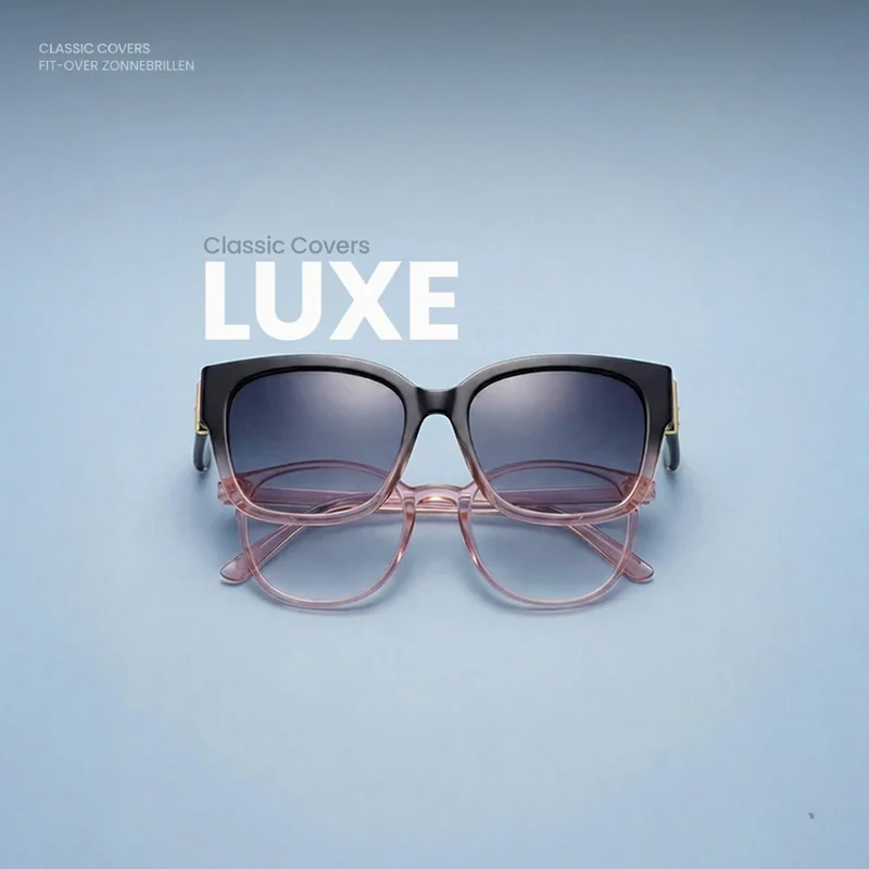 Overzet Zonnebril met UV Bescherming voor Brildragers Fit Over Polariserend Luxe Design Zwart Bordeaux | Sansoti